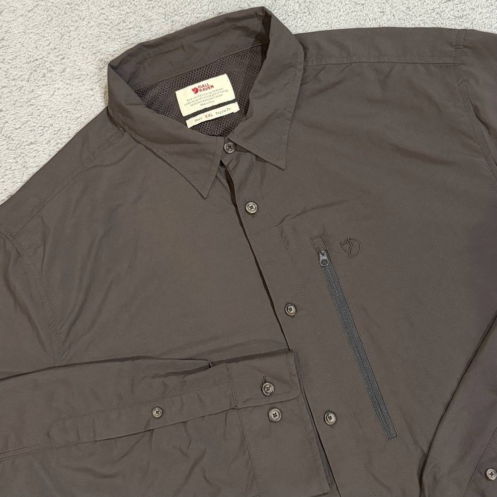 Fjallraven Mens 2XL Abisko Vent Shirt Hiking Outdoors Performance Dark Chocolate